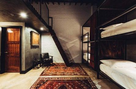 Dorm room at Native Hostel, Austin, Texas, US.